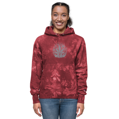 Cannabis Hero Logo Embroidered Unisex Champion tie-dye hoodie - Image 2